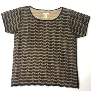 J Crew Black Lace Tee